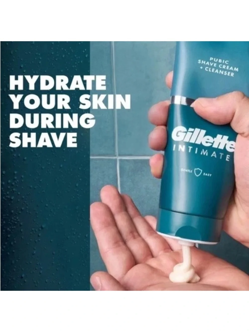 Gillette Male Intimate 2-in-1 Pubic Shave Cream &Cleanser Reduces Irritation New